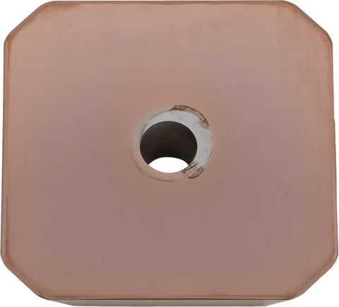 Close-up of TiSi coated SEAN42 square milling insert for indexable face mills, 1/2 inch IC diameter, 1/8 inch thick, 90 degree.