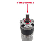 Top Tier High Torque DC Planetary Gear Motor Runs Smooth On 12V Or 24V with 8MM shaft diameter, ideal for robotics and automation.