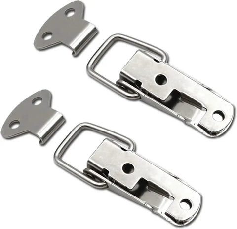 Heavy Duty Stainless Steel Flat Beak Spring Clasp With Gate Lock Design For Cabinets And Boxes This Durable Toggle Latch Keeps Things Secure In Style., stainless steel toggle latch set
