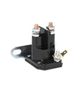 Heavy Duty 12V Starter Relay For Lawn Mowers And Tractors, black metal ignition relay with copper terminals and bracket