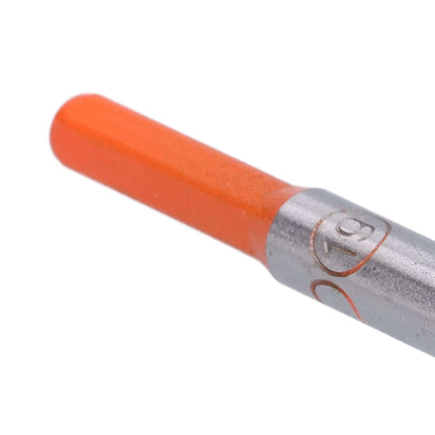Carbide hinge-hole drill bit, 19mm, orange handle with metal shank for wood and veneer drilling