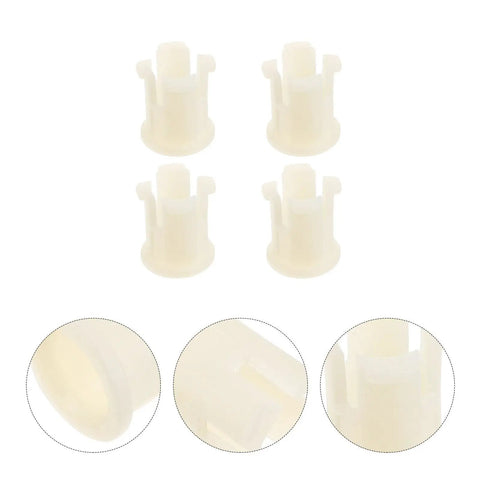 Thirty Piece White Plastic Furniture Caster Socket Inserts Solid Grip Straight Up Smooth Rolling Chair Wheel Adapters Zero Wobble Office Desk Leg Protectors Easy Peasy Repair Set For Rolling Chairs