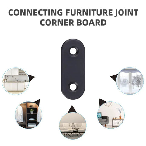 Image of Stainless Steel Flat Plate Straight Shelf Brackets Set With 48 Screws 24 Pack Multipurpose Repair Connectors.