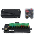 8 Gang Switch Panel System With IP68 Control Box Splash Proof Panel 60 Amp Resettable Breaker Six Extra Fuses
