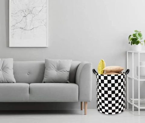 Keep The Vibe Clean Boys Laundry Basket And Kids Toy Hamper Crafted From Heavy Canvas With Waterproof Lining Super Solid Storage Bin For Bedroom Decor And Racing Flag Gift For Fans