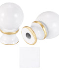 2 Pack 1.5 Inch Tall Lamp Finials White And Gold With 1/4-27 Thread Cap Knobs And Cleaning Cloth For Table And Floor Lamps