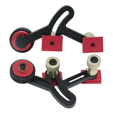 One Way Feeder Stock Guide With Anti Rebound Safety Push Block For Table Saws featuring heavy duty aluminum rollers and push blocks.