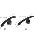 Two black handles with dimensions from Rugged Cabinet Push Handles And Drawer Latches Kit For Furniture Wardrobe Pulls Closet Door Locks Hardware