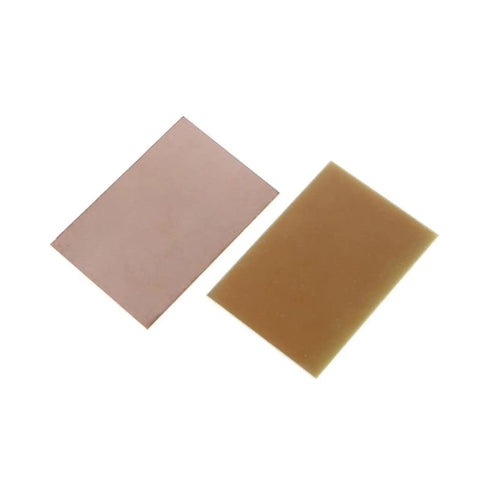 Do It Yourself Copper Clad Laminate FR4 PCB Board 7x10 cm Single Sided For DIY Electronics Projects, front and back view