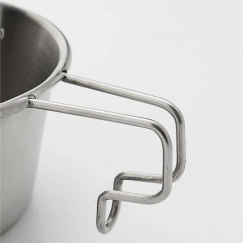 Lightweight Camping Cookware Set 304 Stainless Steel With Drainable Filter portable handle detail