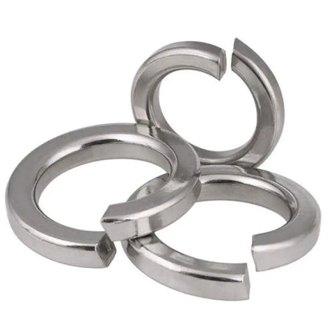 80 Pieces M6 Split Lock Washers Spring Washers 316 Marine Grade Stainless Steel Heavy Duty Hardware Kit shown in close-up view.
