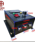 Control box for Beefy 450W 110V DC Brushless Motor with buttons and connectors, external potentiometer speed control