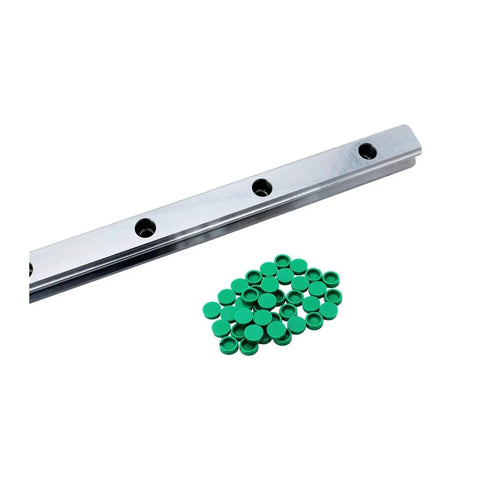 Smooth High Precision Linear Guide Rail Kit With Two 650mm HGR25 Rails And Four HGH25CA Blocks For Stable Motion Easy Install No Maintenance, steel rail and green hole covers