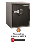 Fireproof And Waterproof Safe With Dial Combination, 2.05 Cu Ft Heavy Duty Safe for Docs Valuables USBs And Media, front view.