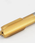 Close-up of M10 X 1.5 HSS Ti-Coated Straight Flute Thread Tap Right Hand Pro Grade Tool for Precision Threads on white background