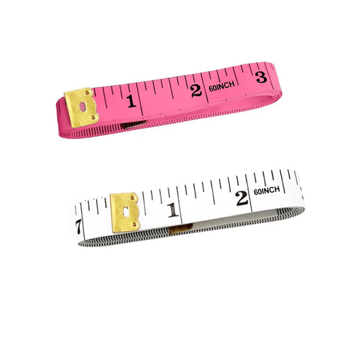 Dual Pack 60 Inch Soft Measuring Tape Set For Body Measurements, Fabric Sewing And Tailoring, Flexible Rose Red And White Tape Measures