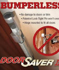 Door Saver Hinge Pin Stop for Three Inch to Four and a Half Inch Residential Hinges Satin Nickel Finish by Nuk3y installed on door