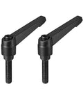 Adjustable Clamping Lever Handle Set M8 X 32mm Black Oxide Carbon Steel Male Threaded Stud Hand Knobs 2 Pack