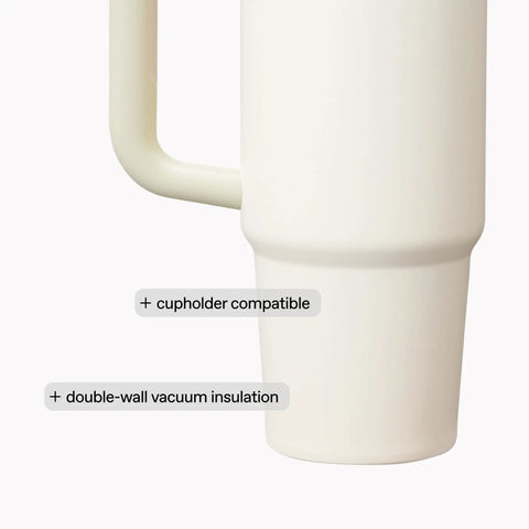 Quencher H2.0 Tumbler With Handle And Straw 40 Oz For Travel, Your Go-To Hydration Buddy, insulated base and handle detail