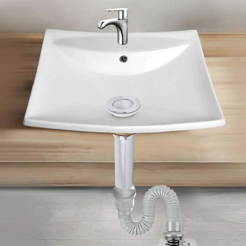 ZAWELIYO Copper Pop Up Drain Stopper Kit, 19cm (Small Bounce Without Holes) installed in a modern sink.