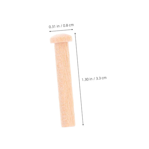 Miniature Wooden Nails Set For Dope Crafting And Woodworking With Solid Wood Rods For Tiny Train Wheels And Detailed Projects 20 Pieces Easy To Handle T Shaped Heads Durable Small Wood Nails For Crafts, single nail view