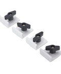 4 Piece Aluminum T Track Stop Block Kit With Bidirectional Design And Low Profile For Woodworking, Sanding, Routing, And Clamping Setup, Durable Aluminum Alloy With Silver Anodized Finish