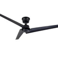 Neojoyoenix 52" Flush Mount & Rod ABS 3 Blades Ceiling Fan with Remote Control No Lights, Black from top view.