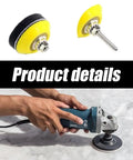 Two Inch Hook And Loop Sanding Backing Pad Kit With One Quarter Inch Shank Adapters Foam Buffer Pads and usage on tool