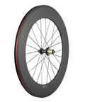 Race Ready Carbon Road Wheelset 88mm Deep Clincher 700c With 23mm Width Fits Shimano Cassettes Matte 3K Finish side view