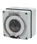 Hella Beefy 50 Amp NEMA 14 50R Outdoor Power Outlet Box Weatherproof Receptacle Smooth Plug Drop for EV Charger and Generator