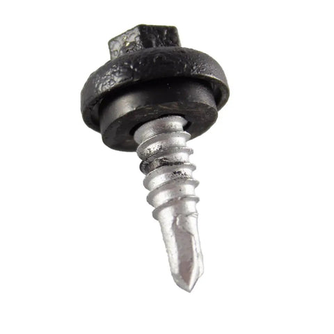 Orange Long Life Built To Last Lap Stitch Roofing Fastener Size 14 x 7/8 Self Tapping Screw With EPDM Washer close-up view