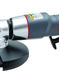 Heavy Duty Air Angle Grinder With A Beefy 5 Inch Cut Off Wheel, Smokin Hot 12000 RPM Spin, comfy one hand grip, and clever rear exhaust vent.