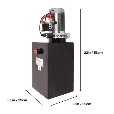 Built Tough Pro Grade Hydraulic Power Unit 15 Quart With 12V DC Motor And 3200 PSI Single Acting Dump Trailer Pump