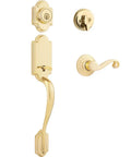 Arlington Single Cylinder Handleset With Lido Lever SmartKey Rekey Tech For Beefed Up Exterior Door Security Lifetime Polished Brass Finish KW1 Keyway Compatible