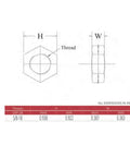 Heavy Duty Heat Treated Heim Joints For Street Rods And Race Trucks 1/2 X 5/8 18 Thread Swivel Ball Ends With Bung Zinc Coated Steering Linkage Kit 4 Pack No Flake Here dimensions diagram with hex nut measurements.