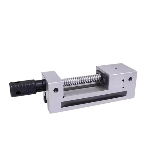 Dead Center Right Angle Parallel Vise For Precision Milling Machines with metal body and adjustable screw for secure clamping.
