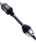 AWD Front CV Axles and Wheel Bearing Hubs Kit For Jeep Grand Cherokee 2011-2021 And Dodge Durango 2011-2022 With 2 Speed Transfer Case Includes 2 CV Axle Shafts Replacement Direct Fit Ready To Roll, close-up view of a CV axle shaft.
