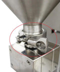 Close-up of the stainless steel nozzle assembly on the Kickass Gear Pump Paste Filling Machine With 5 To 10000 Ml Range.