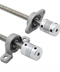 Lead Screw Kit T8 8mm Diameter With Stainless Nut And Bearings for CNC and 3D printer projects, 150mm length, side view