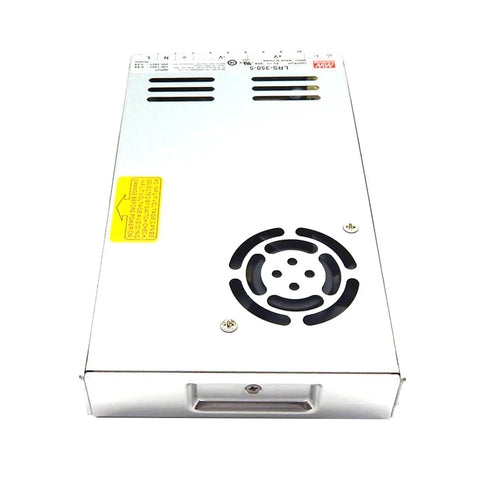 Heavy Duty 350W Switching Power Supply Powers Your Automation Setup With Rock Solid 5V At 60 Amps While Supporting Dual Voltage Input, featuring metal casing and thermal fan.