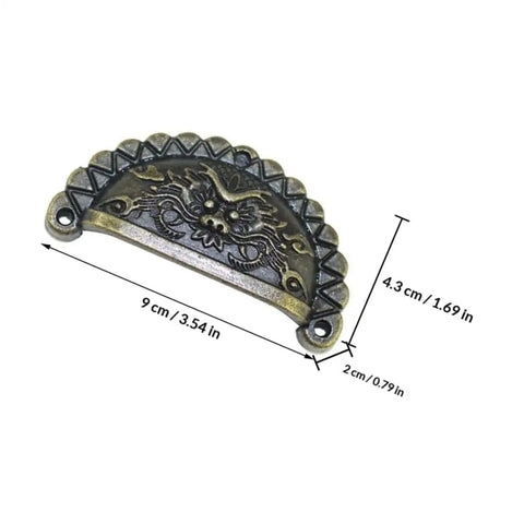 Old School Antique Bronze Lion Head Cabinet Handles Two Pack With Half Round Drawer Pulls for Wardrobes Cabinets and Cupboards Rustic