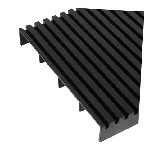Close-up of Antistatic Bar Rack Tray With Split Lid For PCBs And Relays showing the grooved design, durable ESD-safe material.