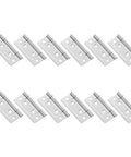 Heavy Duty Stainless Steel Cabinet Door Hinges Set 12 Pcs Flat Non Mortise Flush Hinges 51x25x1.2mm Silent Soft Close
