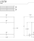 Technical drawing of Edenscape Freestanding Towel Rack in Brushed Nickel with measurements and triple towel bar design.