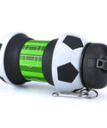 Grab and Go Foldable Silicone Water Bottle 550ml Collapsible Sport Hydration Bottle with soccer ball design and carabiner