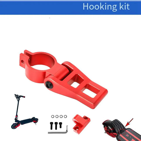 Red Aluminum Folding Buckle Kit for Zero 8X and 10X Electric Scooter Steering Bar Fix Hook Vertical Rod Replacement Parts