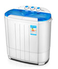 No Sweat Portable Washing Machine 3.6 Kg Double Barrel Automatic Laundry Cleaner Quiet Mini Clothes Washer with blue lid.