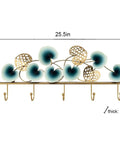 Slick Leaf Design Wall Mounted Coat Rack For Entryway Door with heavy-duty hooks, 25.5in x 11in, rust-resistant metal, stylish storage.