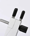 Close-up of Tabletop Mini Vise With 360 Degree Rotating Spherical Head, showing detachable clamp and stainless rods with silicone sleeves.