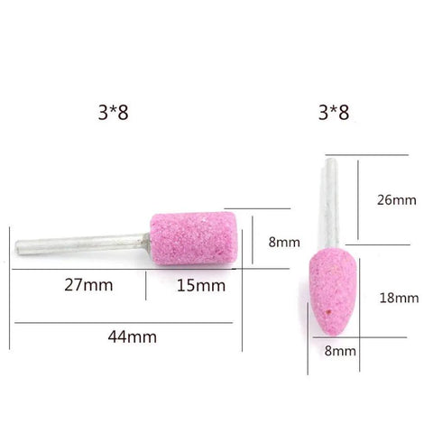 Knockout Polishing Head Wheel Hook Up With Abrasive Mounted Stone Points Electric Grinding Accessory, pink size 3*8mm.